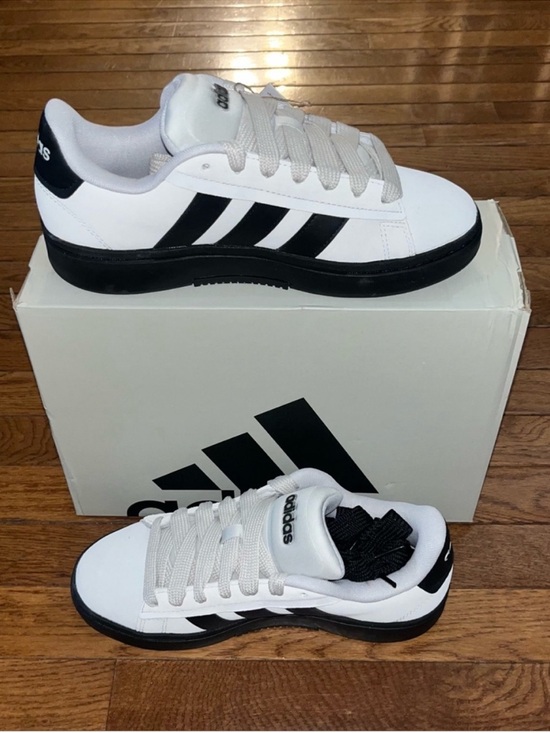 Adidas Grand Court Alpha Leather Sneakers Light Gray & Black Men’s Size 7 main image 8